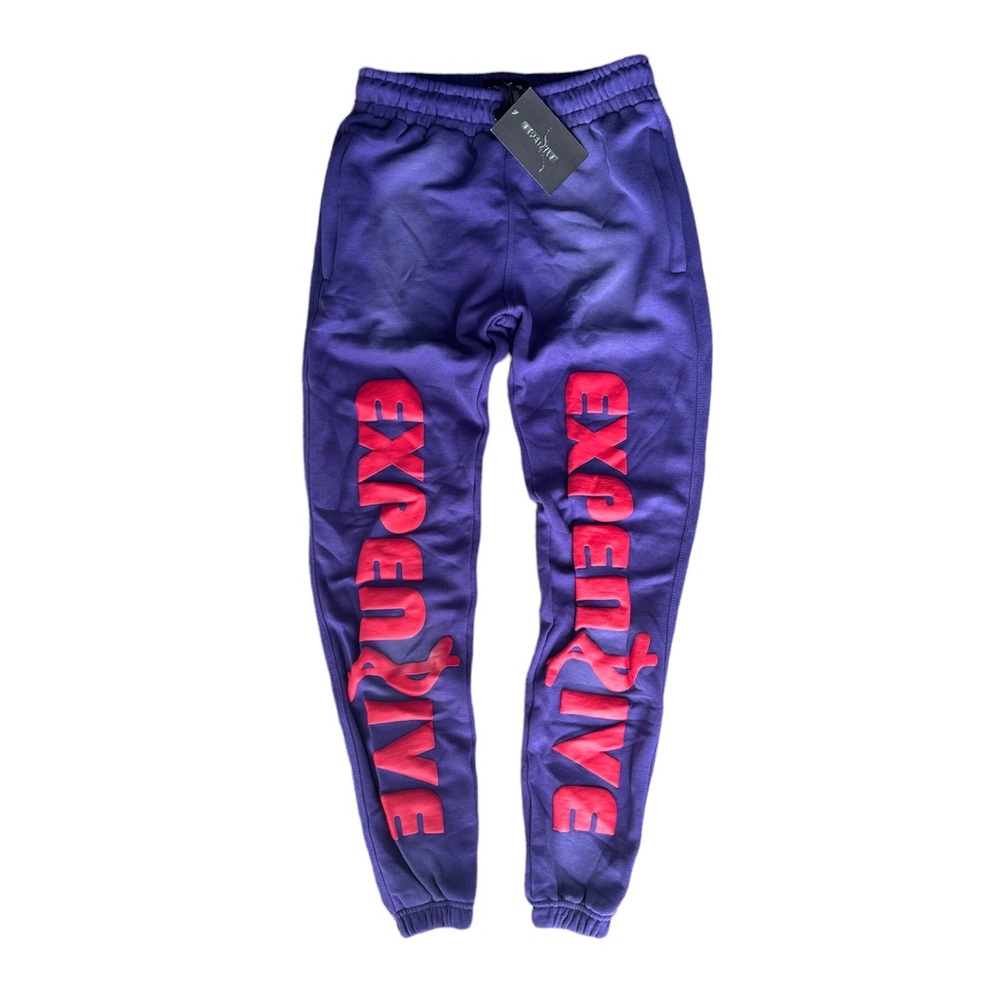 SO EXPENZIVE PURPLE/RED FADED SWEATPANTS